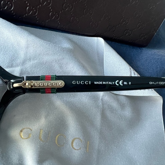 Gucci Black Gradient square Sunglasses monogram wrap sun beach eyewear pool cat - Picture 7 of 9